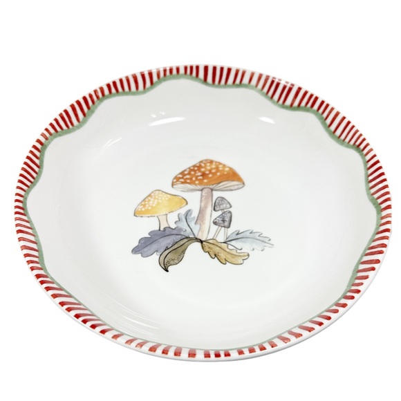 NEW Harvest Green Studios MUSHROOM PASTA BOWLS Set/2 - Picture 2 of 6